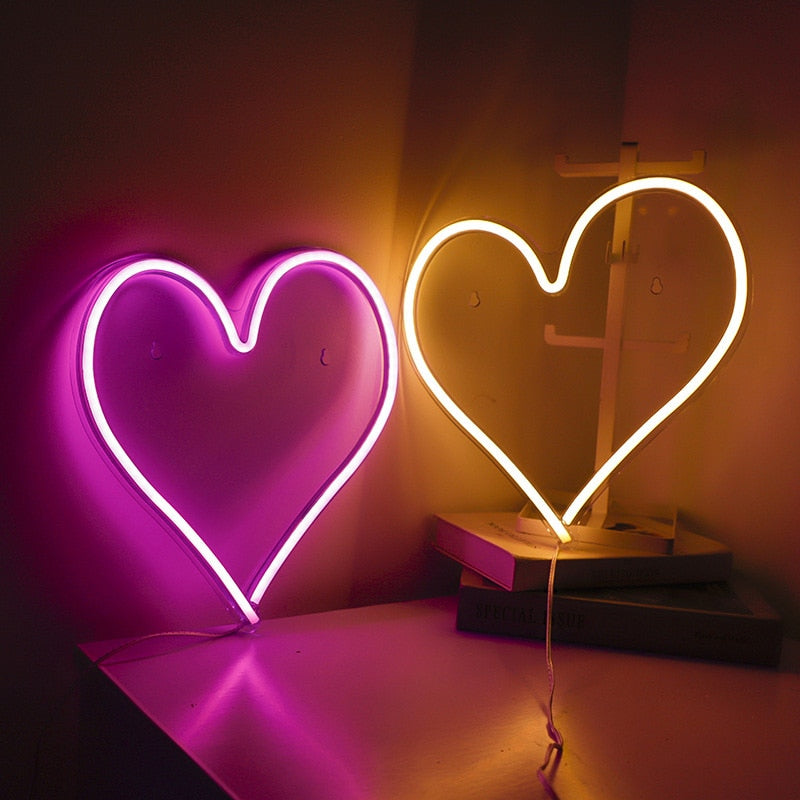Heart 2 Led Neon Lamp
