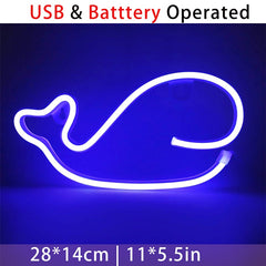 Baleine LED Lampe Neon