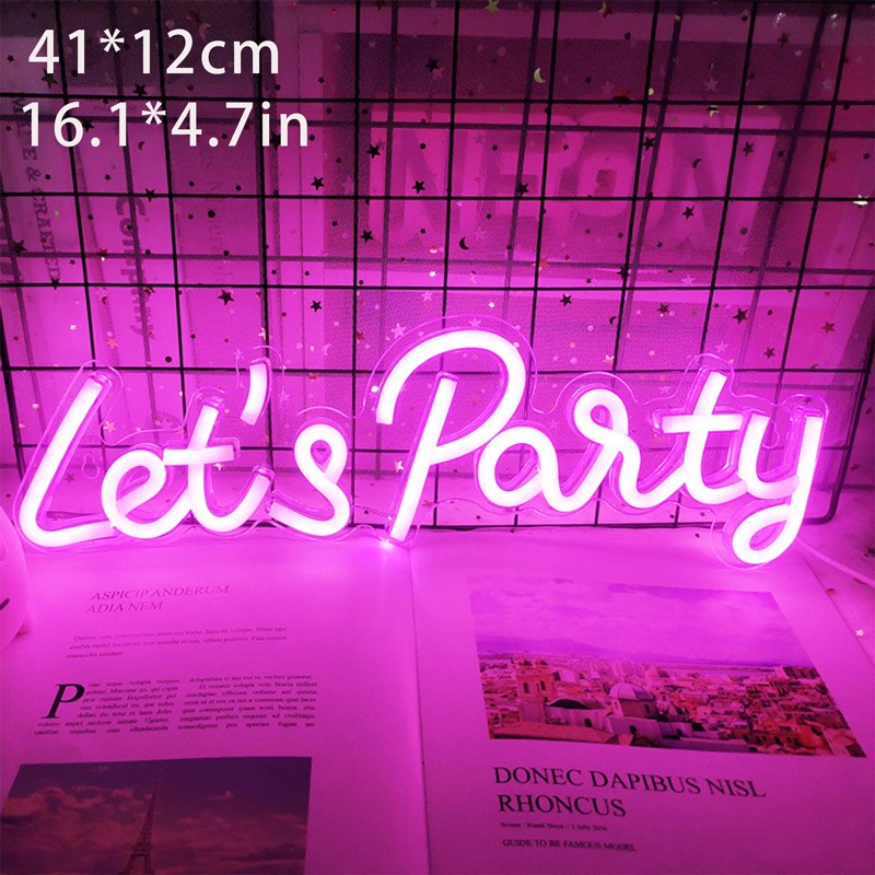 Let's Party Led Neon Lamp