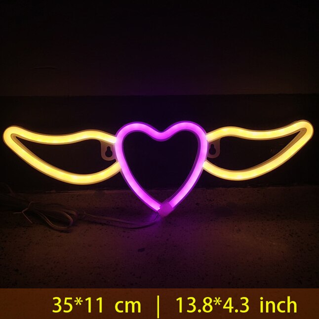 Coeur Ange Lampe Neon