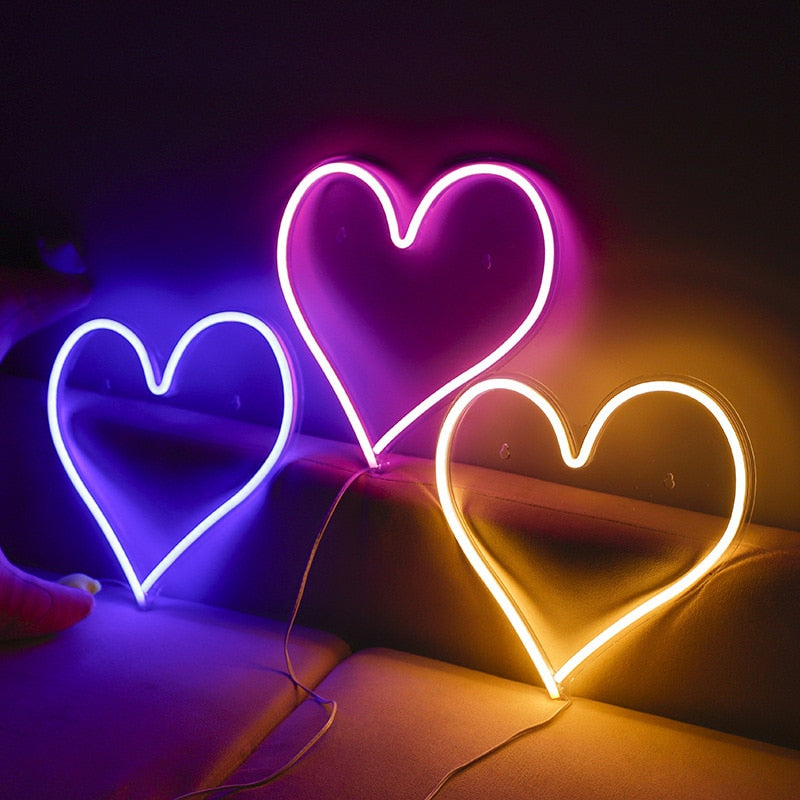 Heart 2 Led Neon Lamp