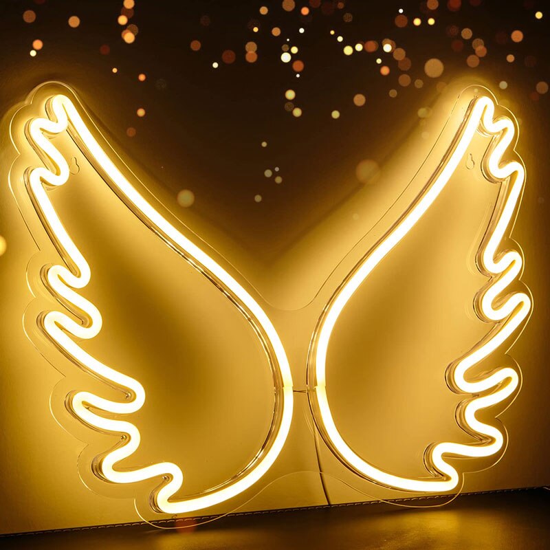 Wings Neon Light Used Advertise Business Office Shop and Restaurant Decor Neon Sign Room Living Room Party Decor Night Light