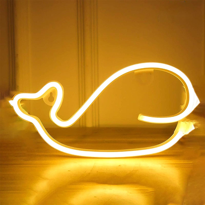 Whale LED Neon Lamp
