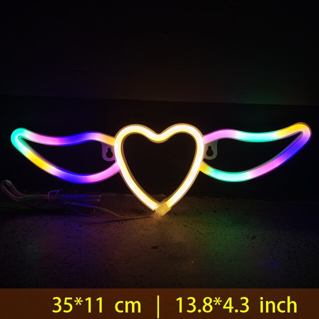 Heart Angel Lamp Neon