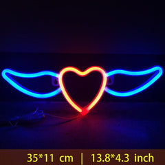 Heart Angel Lamp Neon