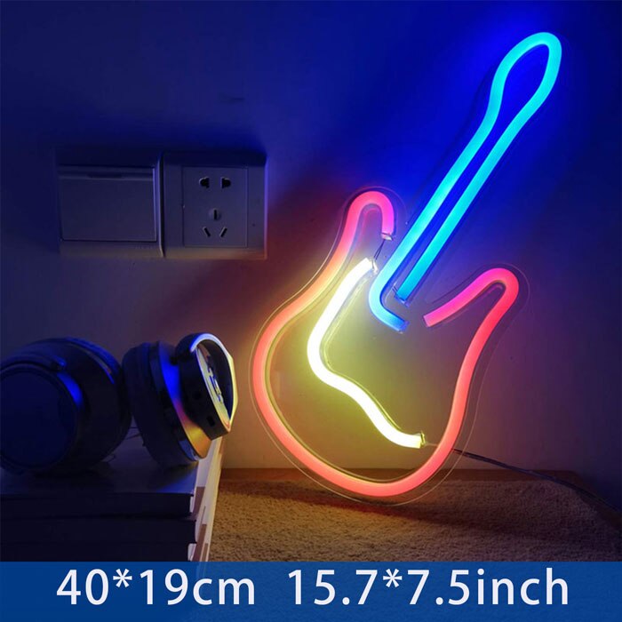Guitare Lampe Led Neon